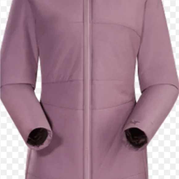 Purple Quilted Puffer Coat with Hood and High Collar - Picture 2 of 16